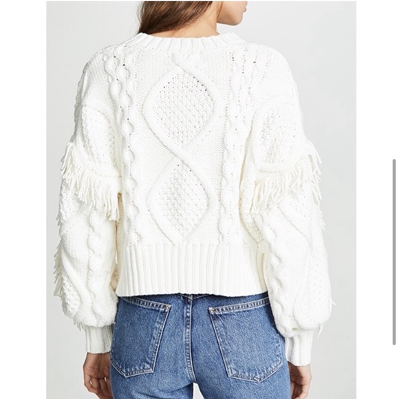 Line & Dot Jasper Fringe Cable Knit
Sweater Ivory Size Medium - Picture 5 of 15